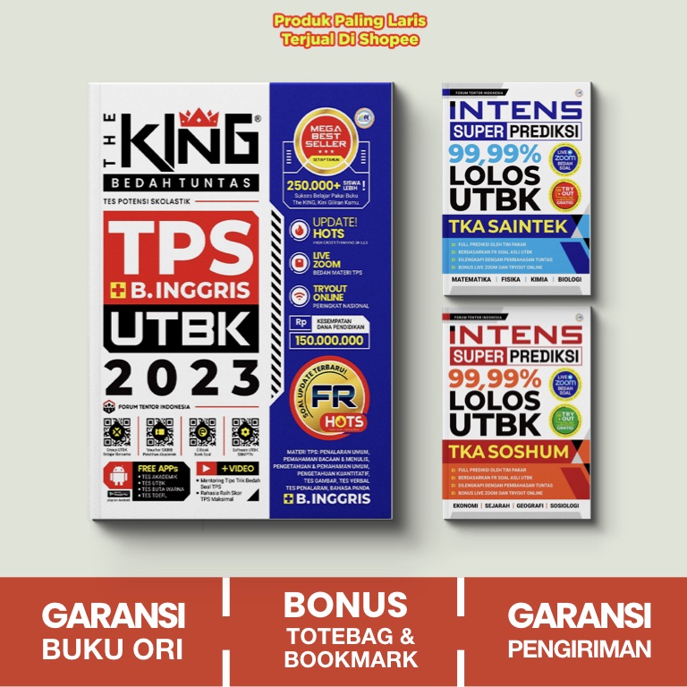 Jual *BONUS MELIMPAH* The King Bedah Kisi-Kisi TPS + B.Inggris UTBK