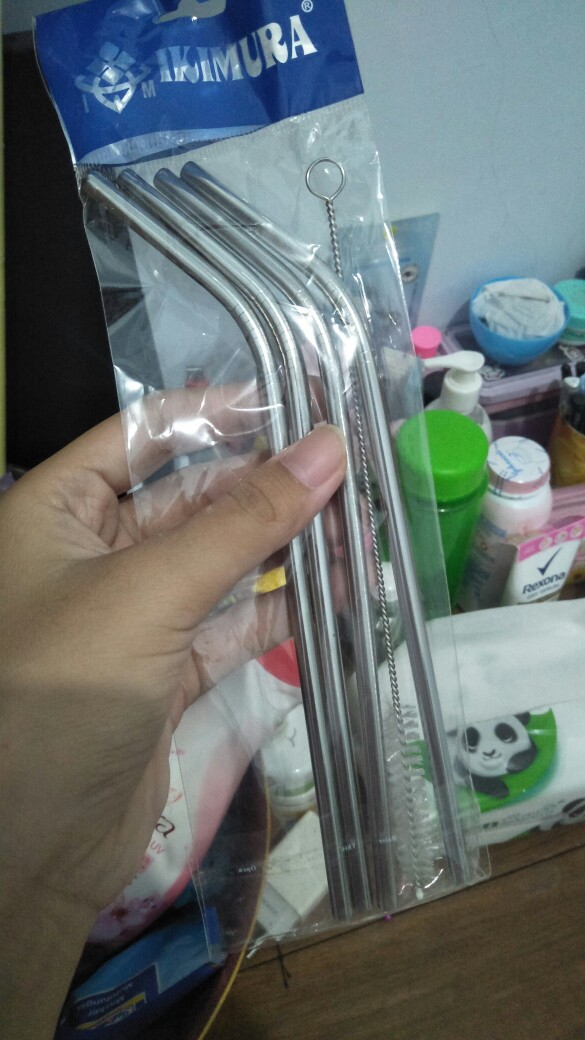 Sedotan Stainless 4pcs Travel/sedotan Minuman Bahan Stainles