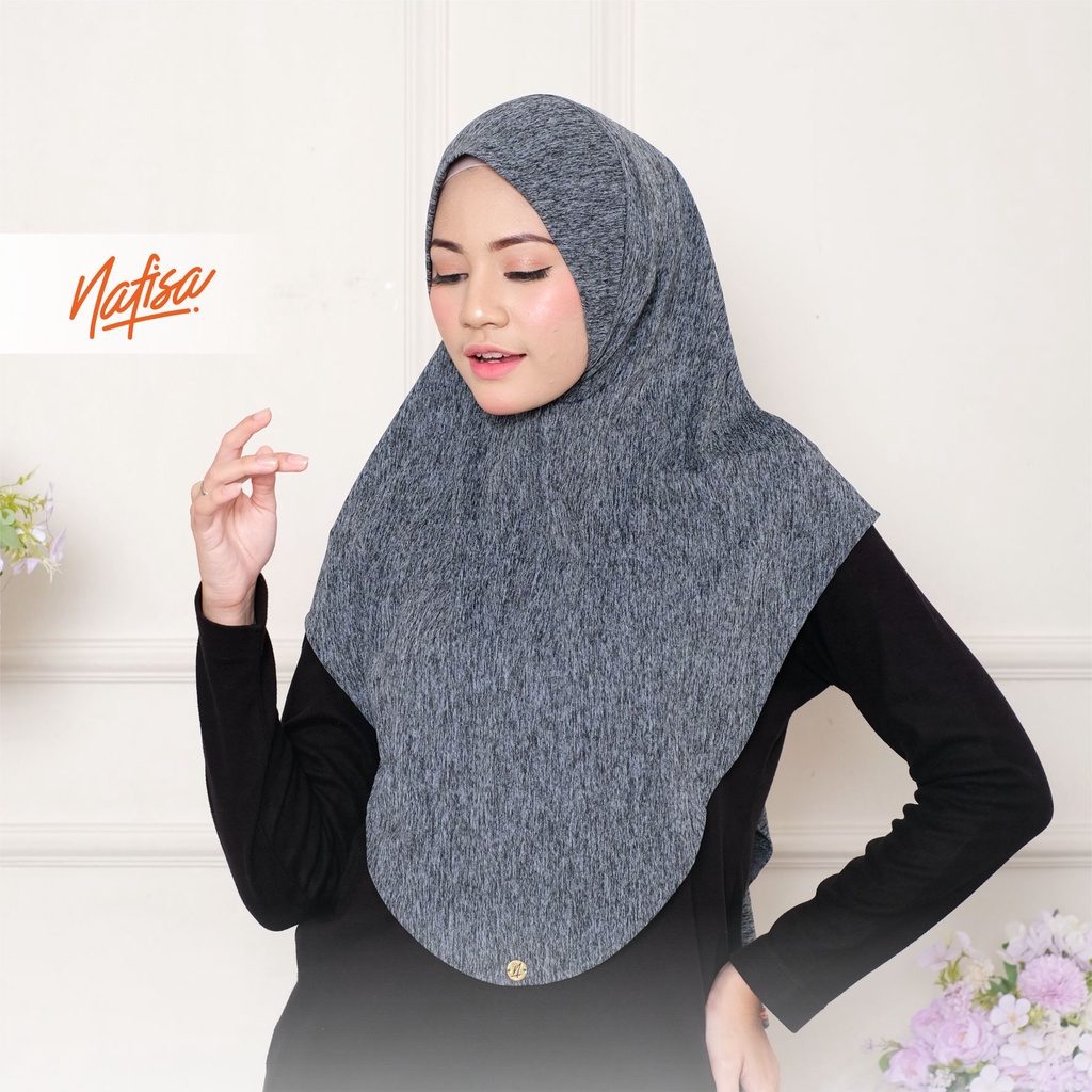 Jilbab Instan Bergo Nafisa AYANA Motif| Hijab Non Pad  Premium Kerudung Instan Motif Tanpa Bergo