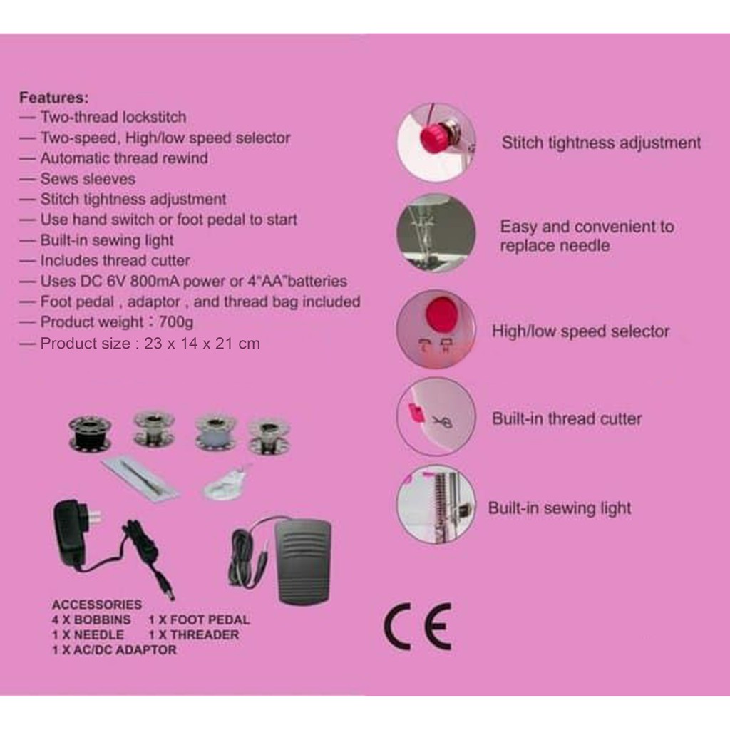 MESIN JAHIT MINI PORTABLE SM 202 - MINI SEWING MACHINE