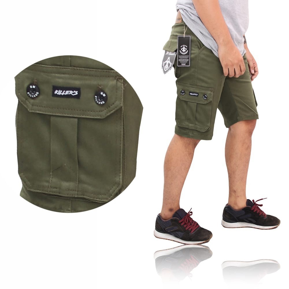Celana pendek pria sm kllr army-celana cargo keren murah oka061007cs5