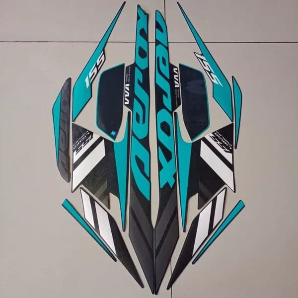 sticker striping Yamaha aerox 2021 grey lis biru tosca