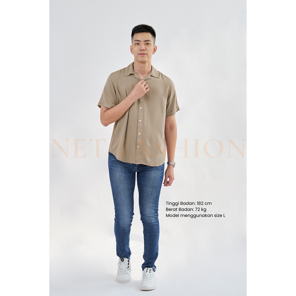 KEMEJA RAYON LENGAN PENDEK PRIA WANITA POLOS PREMIUM SHORT SHIRT