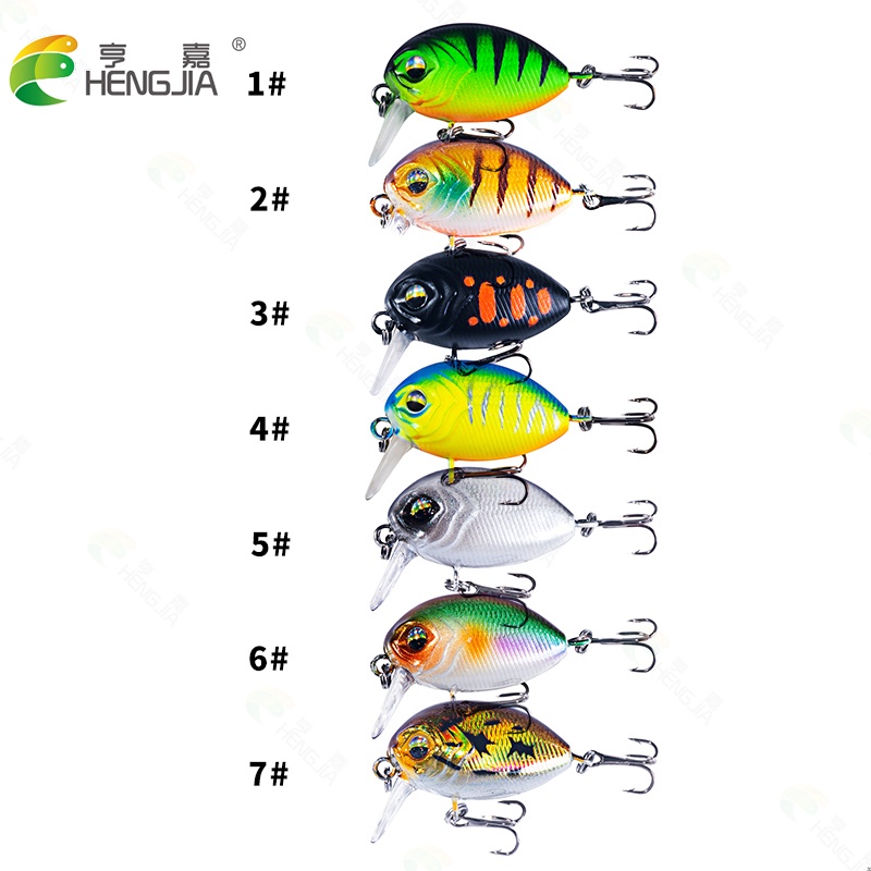 Hengjia 7pcs / Lot Umpan Pancing Tiruan Bentuk Ikan Bermata 3d 3.8cm 3.8g