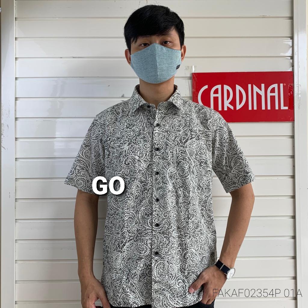 BB CARDINAL KEMEJA BATIK FORMAL Pakaian Pria Atasan Kemeja Hem Slimfit Bagus Lengan Pendek