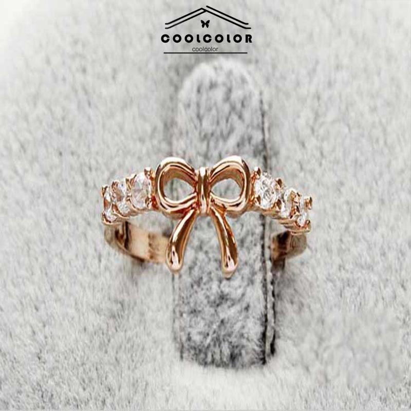 COD❤️Cincin Kupu-kupu Emas Berlian Sederhana Wanita Korea Fashion Ring Jewelry Perhiasan Aksesoris Hadiah Ulang Tahun Ready Stock