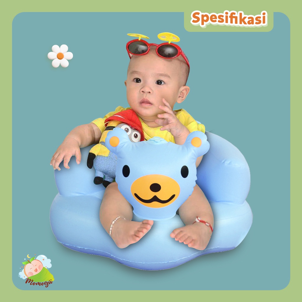 MOMOGII Sofa Tiup Kursi Pompa Bayi Karakter Beruang