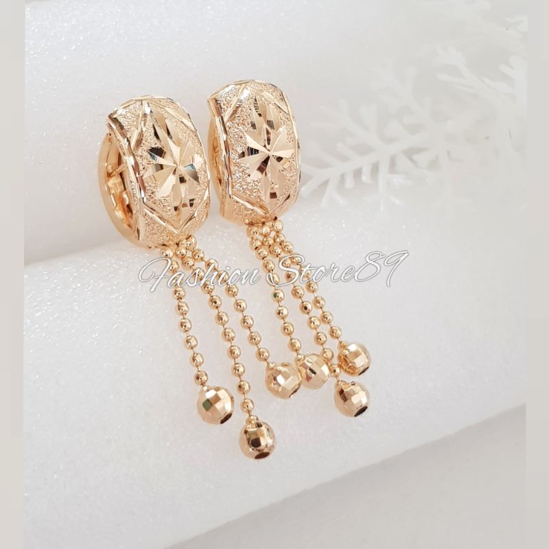 Anting Klip Jurai Xuping impor Lapis Emas Fashion impor Gold Silver impor