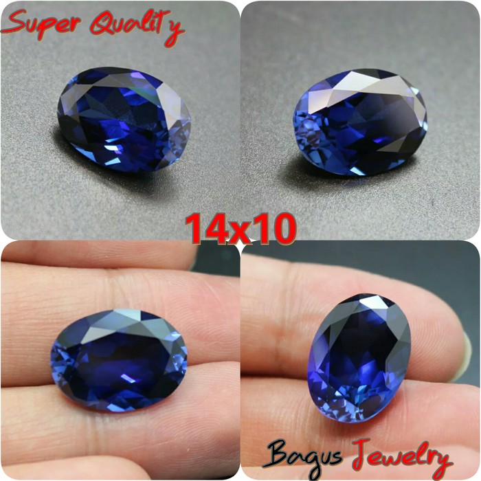 8 - 14 MM Batu Permata Blue Royal Safir Corundum Super Quality Lab Created