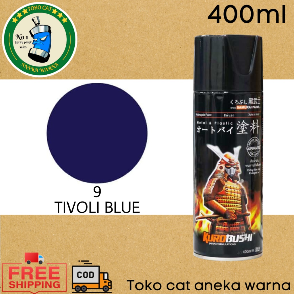 SAMURAI PAINT 9 TIVOLI BLUE BIRU 400ml CAT SEMPROT SPRAY PAINT PILOX PILOK