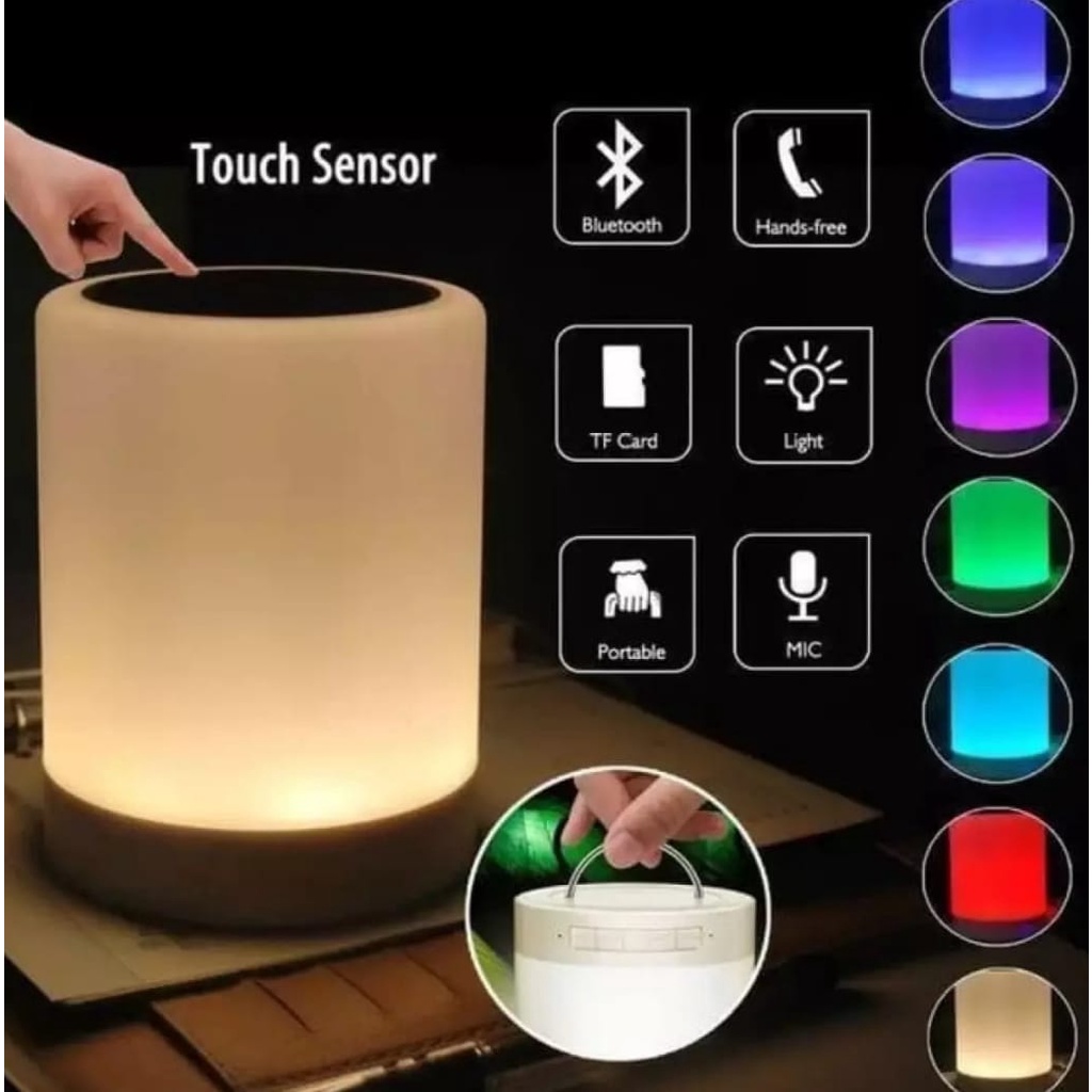 Speaker Wireless Bluetooth CL-671 Smart Touch Portable Lamp Support All Smartphone-Speker Salon Aktif Warna Random Murah Dengan LED Cahaya Lampu Tidur Compatible With Microsd Flashdisk RadioFM-Spiker CL 671 Mono Stereo Full Extra Bass Suara Jernih