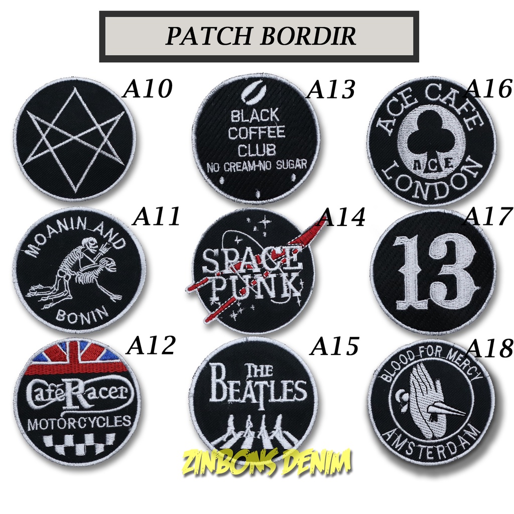 PATCH BORDIR / EMBLEM BORDIR KECIL UNTUK DI JAKET TAS TOPI SEPATU T'SHIRT HOODIE TERLARIS BEST QUALITY