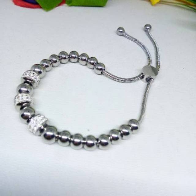 Gelang serut titanium silver