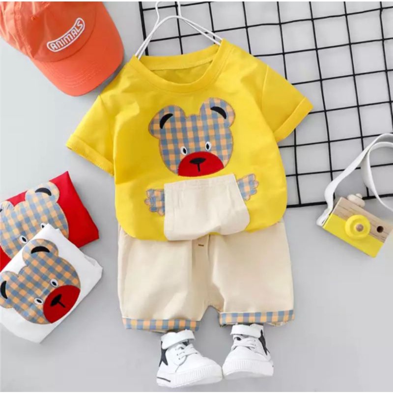 Terbaru Set | Setelan Baju Anak Laki-laki Dan Perempuan Pocket Teddy Bear 1-5 Tahun/Setelan Anak Laki-laki Dan Perempuan Terlaris