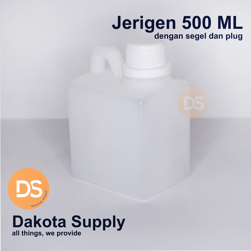 Jerigen 500 ML HDPE dengan plug dan segel / Kompan 500 ML