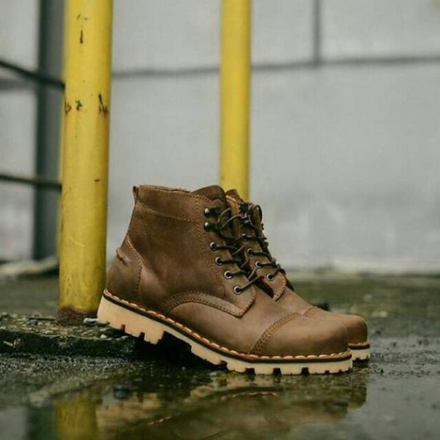 SEPATU BOOTS KULIT PRIA SAFETY WORK TOE STEEL ORIGINAL PIEDE BARAKA CH LEATHER