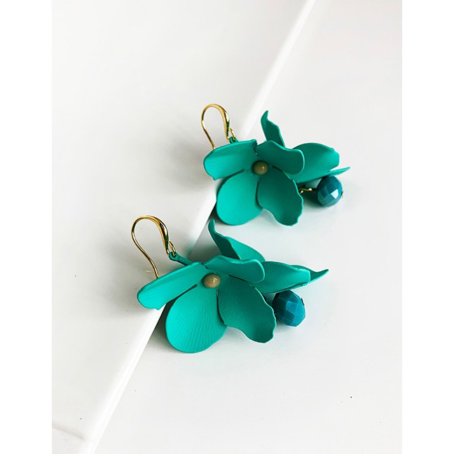 LRC Anting Gantung Fashion Alloy Double-layer Flower Earrings F78520