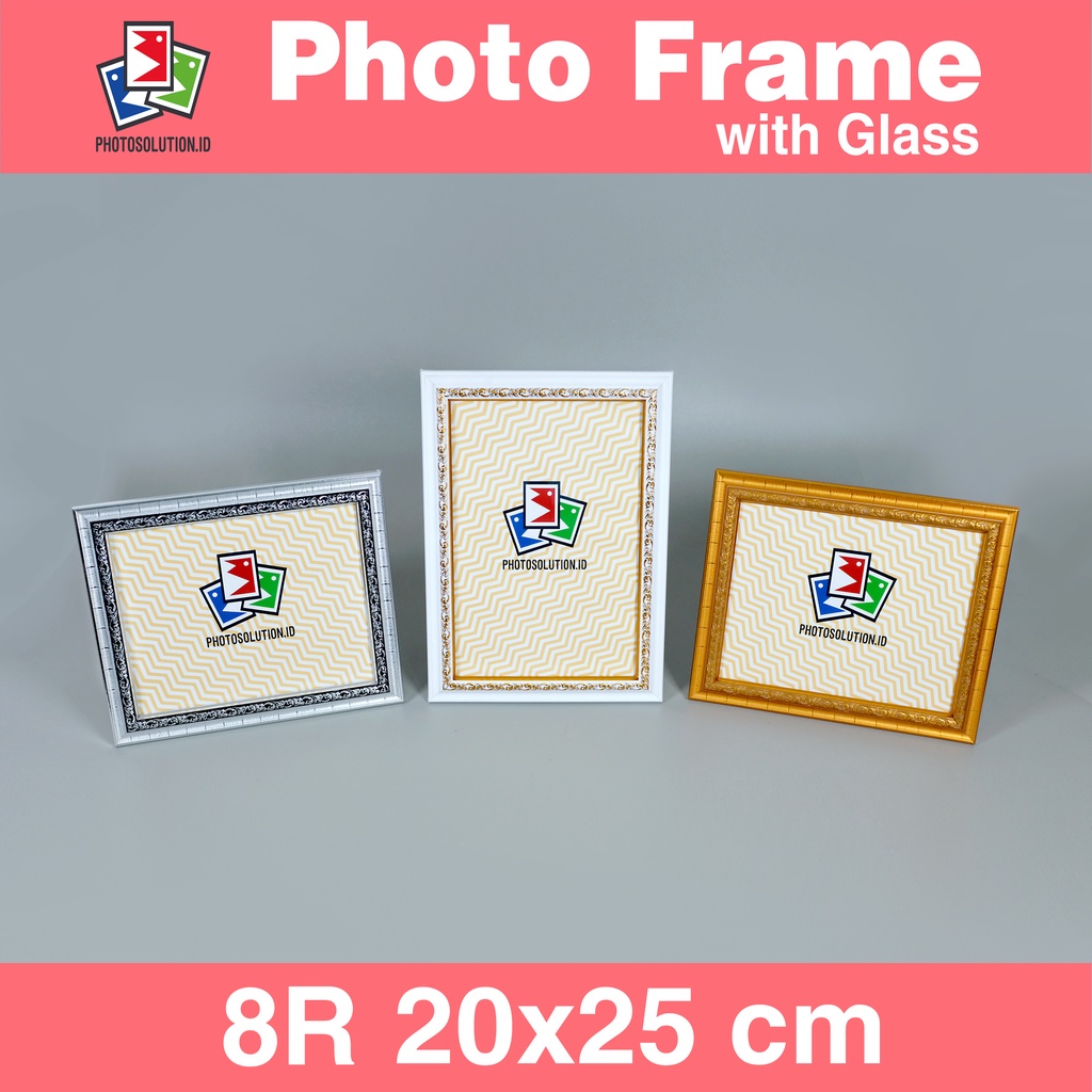 Bingkai Foto 8R Ukir PAKAI KACA - Photo Frame F3031