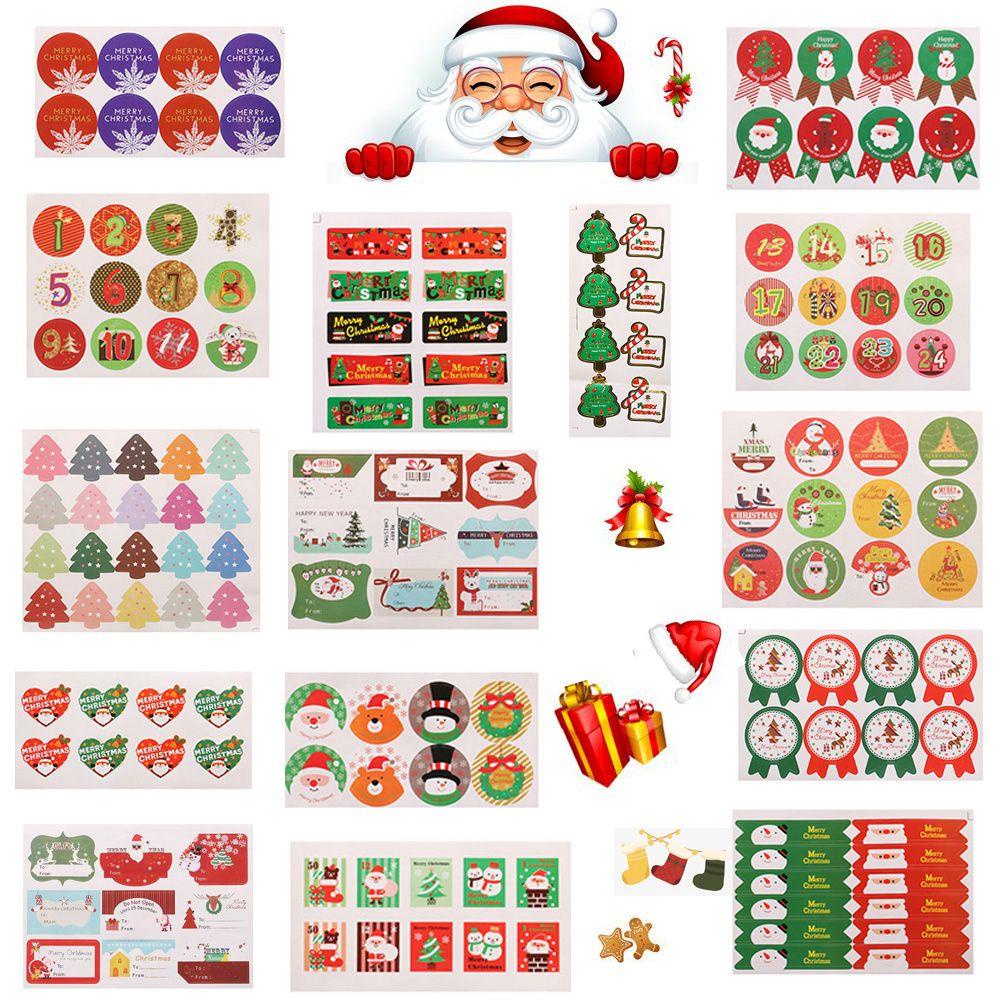 Populer 5pcs Kemasan Stiker Party Decoratie Natal Baking Paket Sealing Sticker