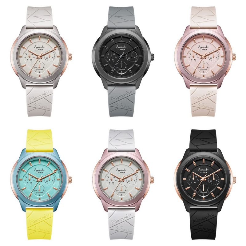 JAM TANGAN WANITA ALEXANDRE CRISTI AC2999/AC2999 RUBBER ORIGINAL