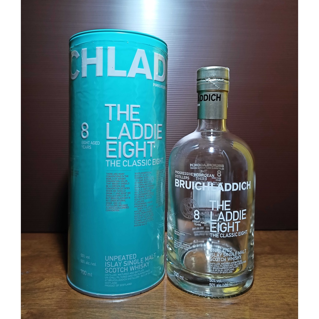 Botol bekas miras Bruichladdich Eight 700 ML + Box