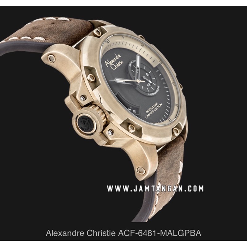 Jam Tangan Pria Alexandre Christie AC 6481 MA LGPBA Man Automatic Bronzium Limited Edition Black D