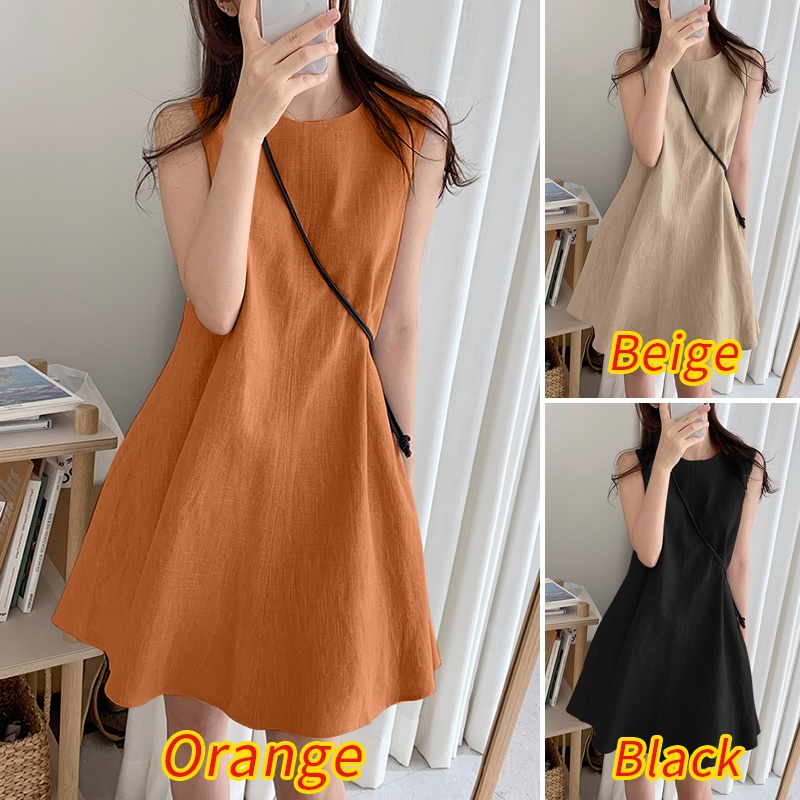 ZANZEA Women Sleeveless Summer Casual Loose Shirts Dress Sundress Mini Dresses