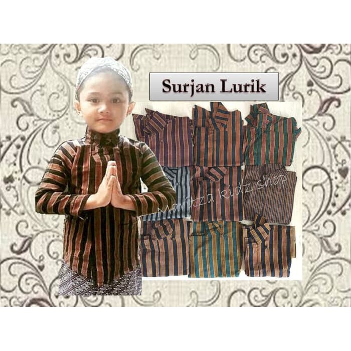 TERMUURAAH, Baju Adat Jawa Surjan Lurik Anak Kostum Adat Tradisional - 2-3 tahun .
