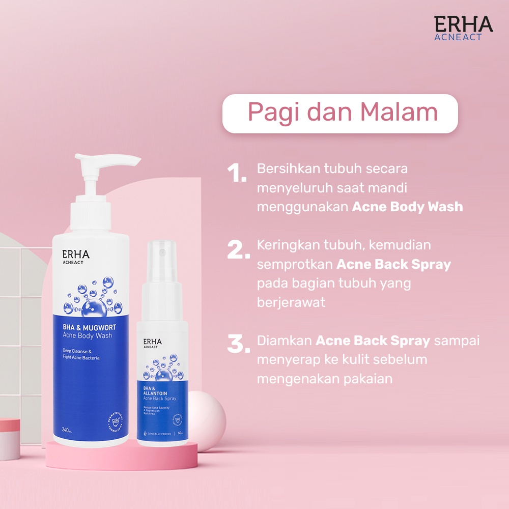 ERHA Acneact Acne Body Wash BHA &amp; Mugworth 240ml - Sabun Badan Jerawat @MJ