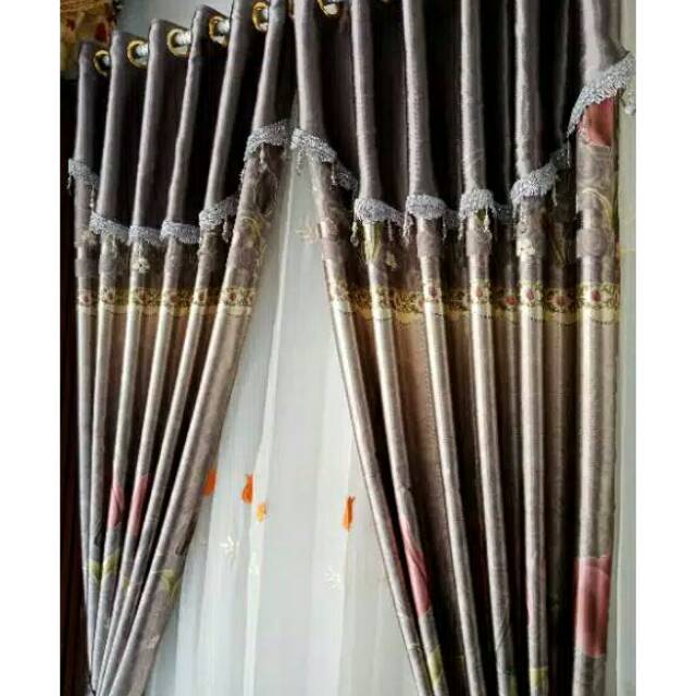 Gorden blackout  poni ve  ABU ABU   cantik simplel elegan  bahan teball kexan lebih mewah