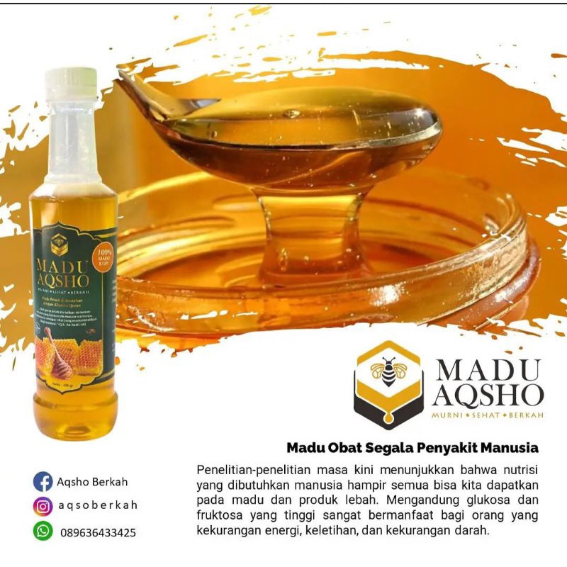 

MADU AQSHO MURNI 450gram MULTIFLORA PENUH DENGAN KEBERKAHAN KHOTMIL QUR'AN