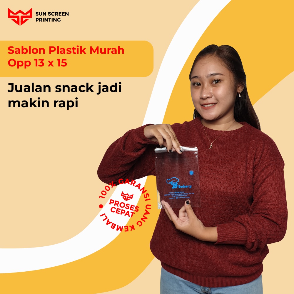 Sablon Plastik Murah Opp 13x15
