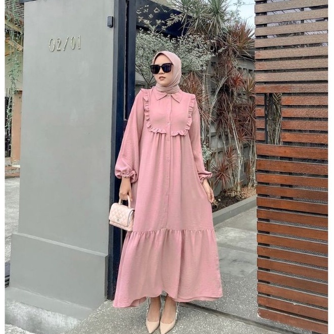 TERBARU! UNIZA DRESS KONDANGAN WANITA / Gamis Muslim Busui Dress Crinkle Aiflow Premium