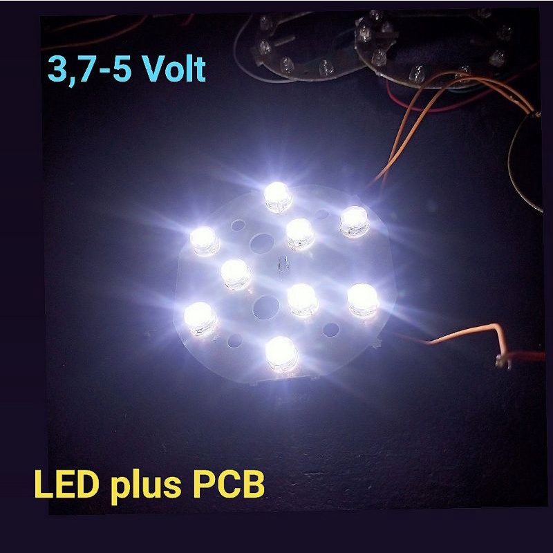 Lampu LED plus PCB 3,7-5 Volt