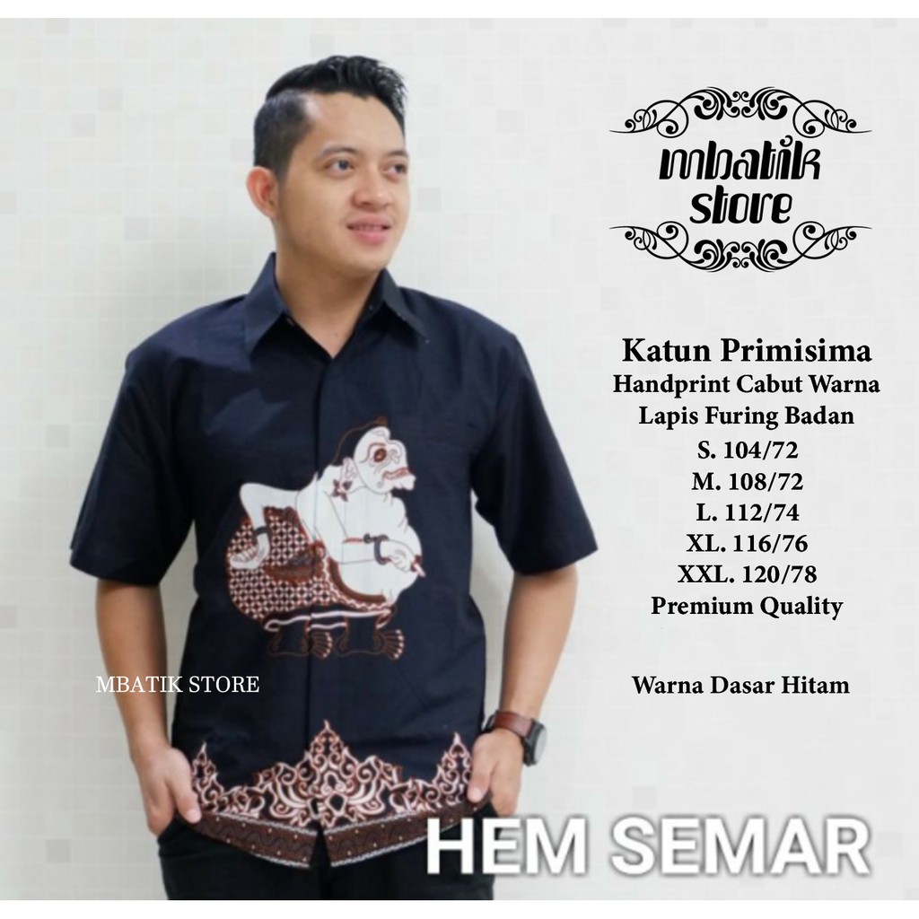 Semar Putih Kemeja Batik Pria Panjang Full Furing by Dewo