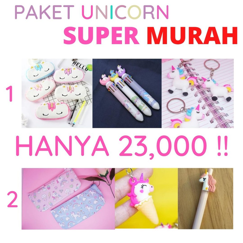 PAKET ALAT TULIS UNICORN TERMURAH PULPEN UNICORN KOTAK PENSIL UNICORN GANTUNGAN UNI READY GROSIR COD