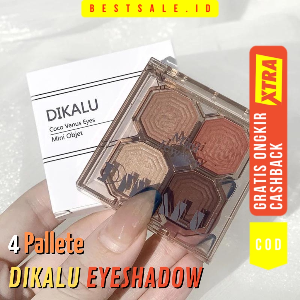 DIKALU Eyeshadow Korean 4 Palette - Eyeshadow 4 Palet - Eyeshadow Waterproof