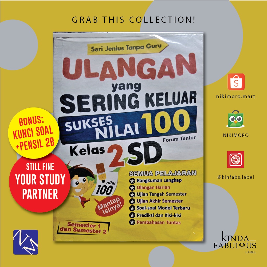Seri Jenius Tanpa Guru: Ulangan Yang Sering Keluar Sukses Nilai 100 Kelas 2 SD