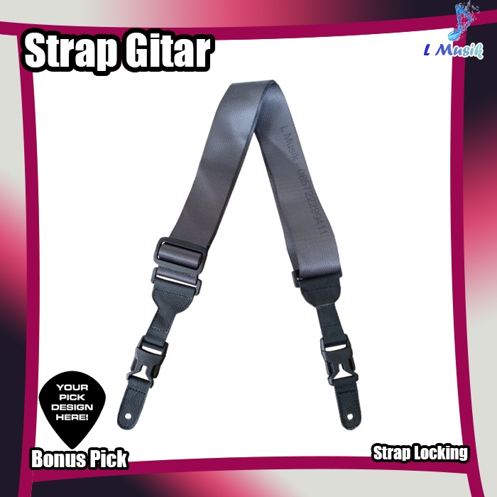 STRAP LOCKING GITAR BASS PREMIUM AKUSTRIK ELEKTRIK-TALI BAS GITAR AKUSTIK ELEKTRIK