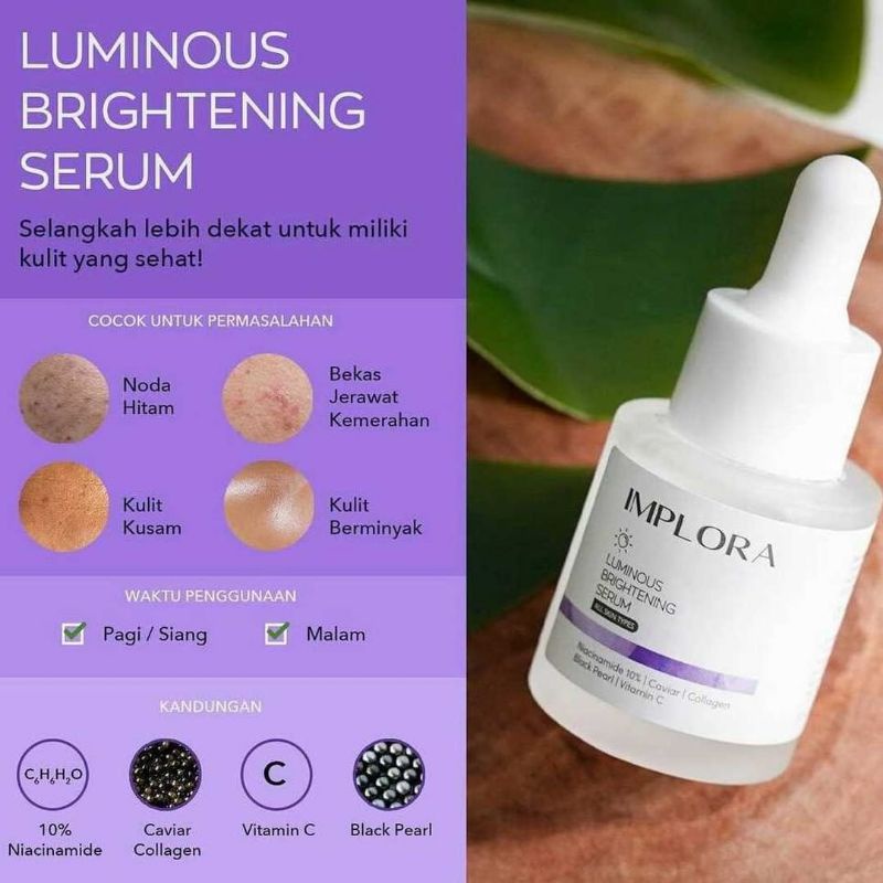 IMPLORA SERUM / ACNE SERUM / LUMINOUS BTIGHTENING SERUM / MIDNIGHT SERUM / PEELING SERUM / HYDRATING SERUM