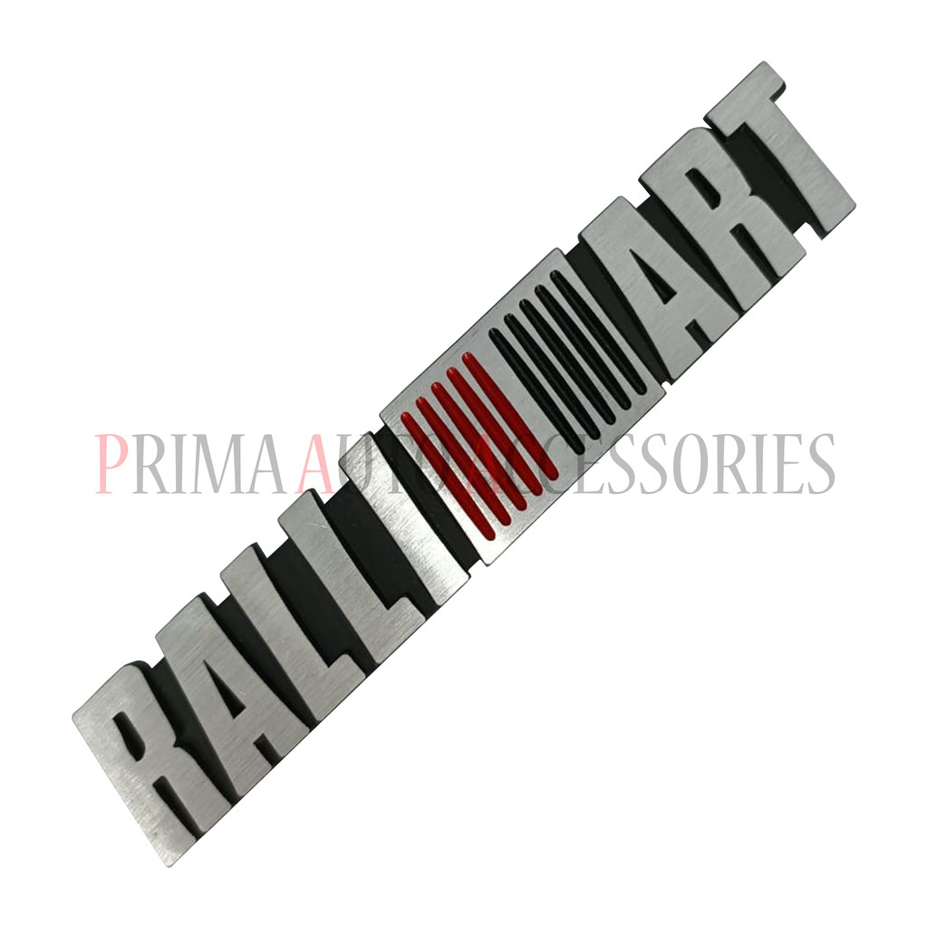 Logo Emblem Mobil Stainless Steel Chrome RALLI ART / RALLIART