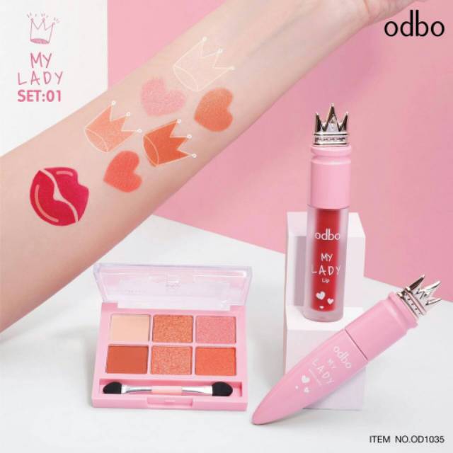 ODBO My Lady Set Eyeshadow #OD1035 Thailand / Mascara / Lip Tint Lipstick / Eye Shadow