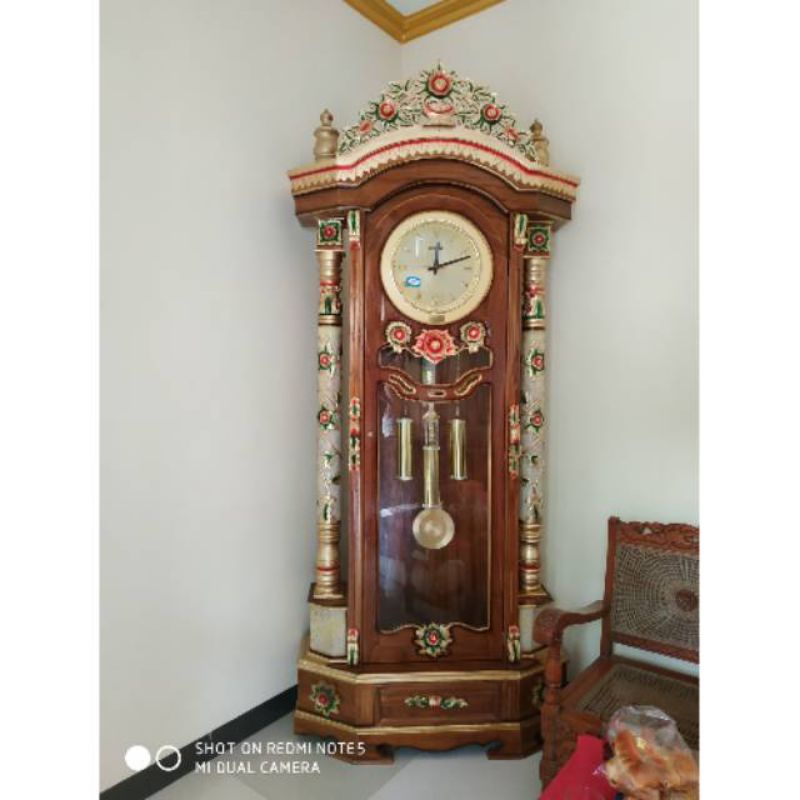 Lemari jam kayu jati / almari jam murah kayu jati