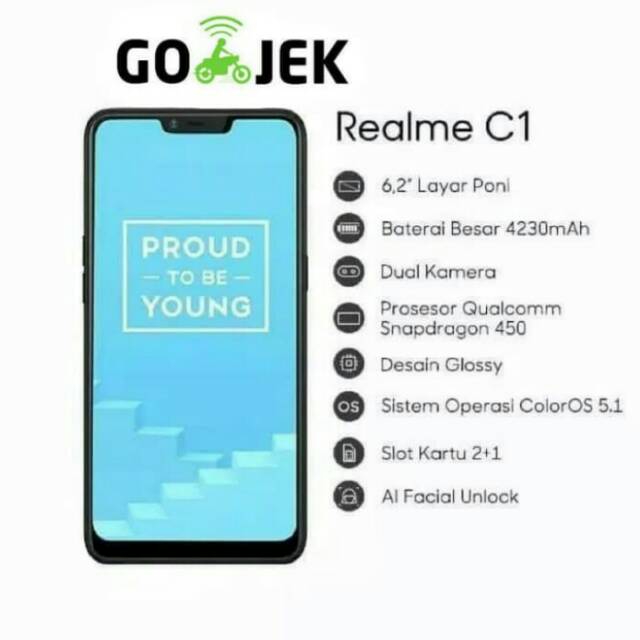 Realme C1 Resmi Ram 2/16gb