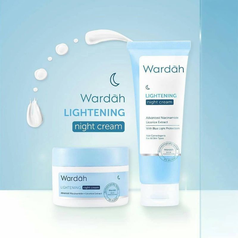 Wardah Lightening Night Cream | krim malam Wardah | krim Wardah biru