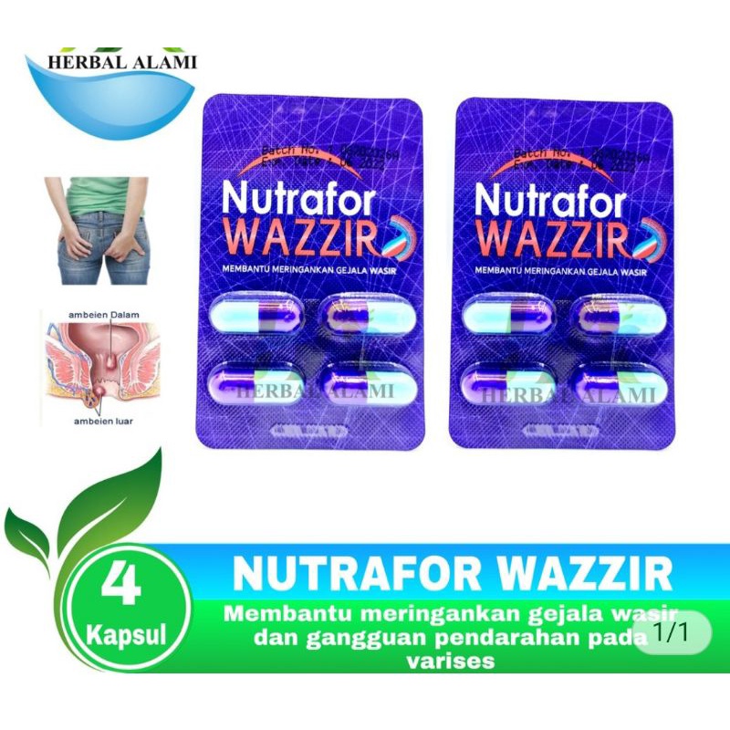 Nutrafor Wazzir / Nutrafor Wasir per Strip isi 4 biji murah