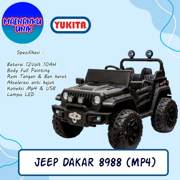Maenan Anak Mobil Mobilan Aki Yukita 8988 Dakar Paint MP4 ( NON PAINT )
