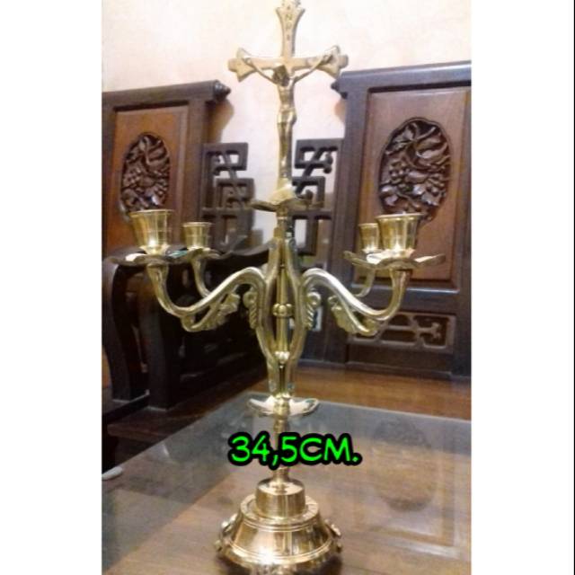 Tempat Lilin Salip Aromaterapi Kuningan Cabang 5 / Candle Holder