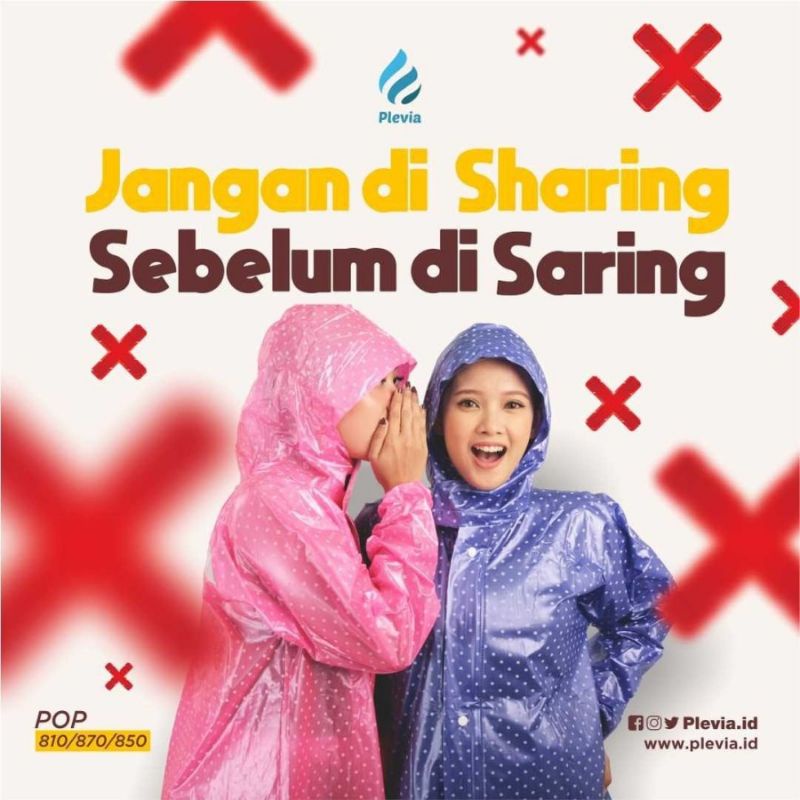 Plevia Jas Hujan Setelan Polkadot POP 810 - Raincoat Mantel Baju Celana Motif Bintik