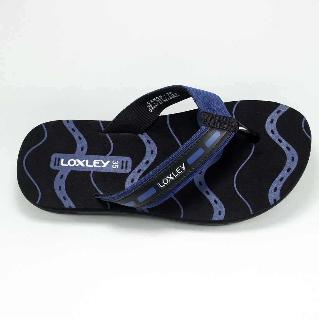 Sandal anak tanggung pria LOXLEY CANON TP Hitam - Biru Tua Size 33-37